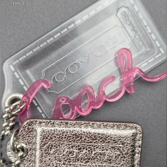 Coach Pink and Silver Logo Keychain That Came Off A "Poppy Bag". - Picture 1 of 8